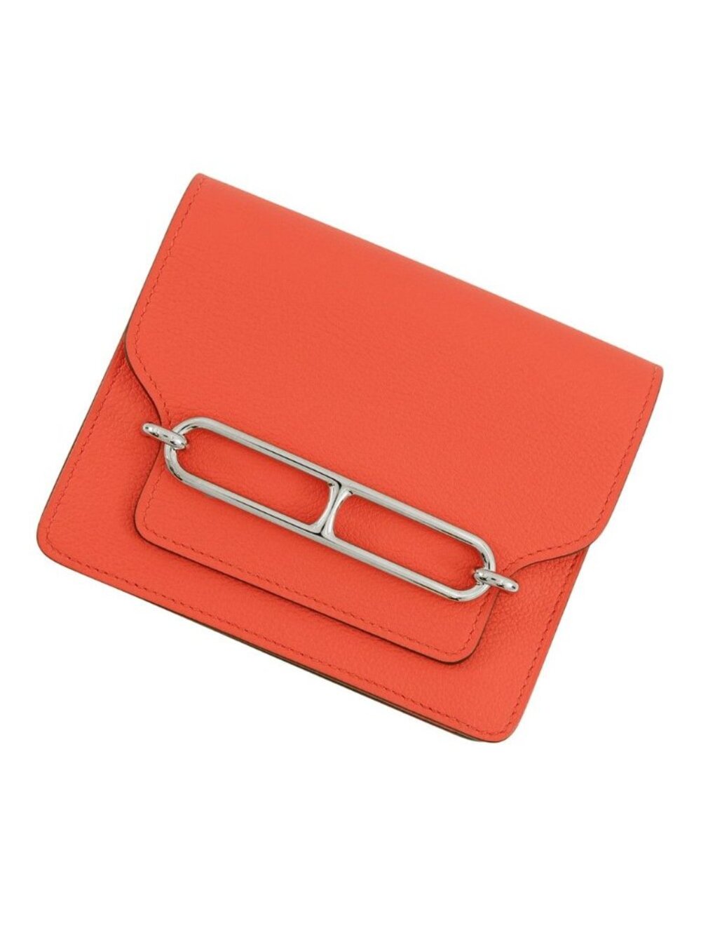 Hermes Wallet Roulis Slim Verso Rose Texas Sienne Silver